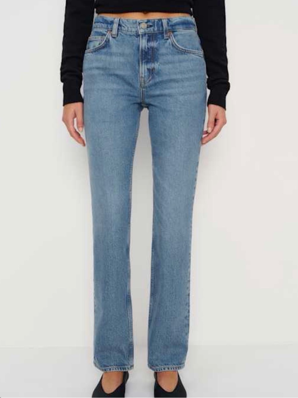 Reformation Straight Leg Jeans in Light Blue